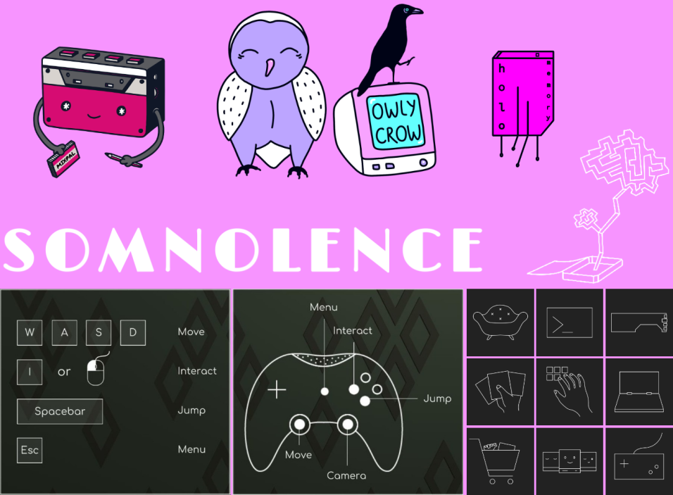 lots of logos and icons, most of them drawn by hand, like the owly crow logo and the mixpal logo.