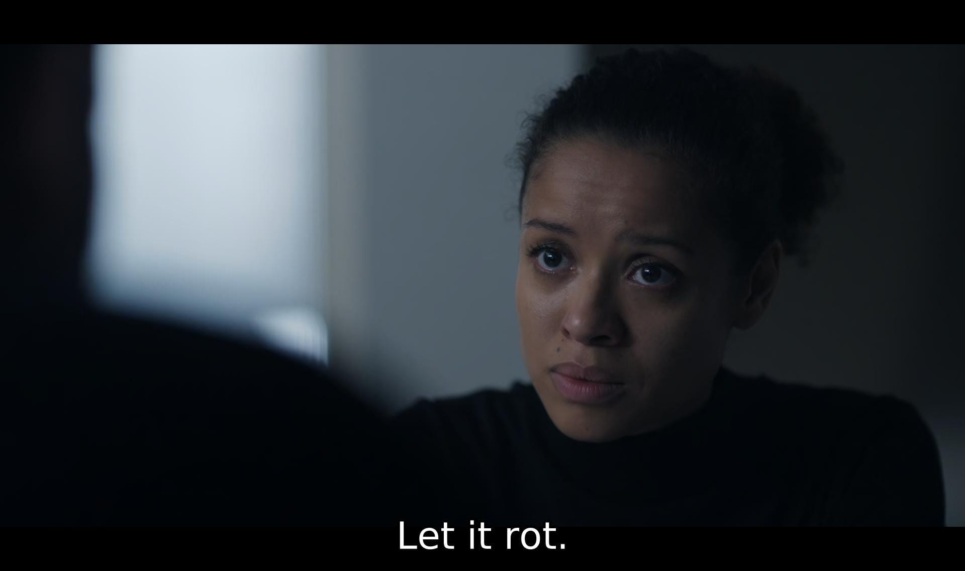 screenshot of surface, s02e08, featuring the main protagonist saying, "let it rot."